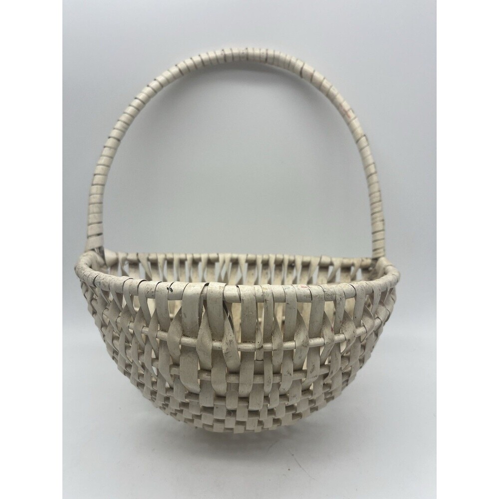 Hanging Woven Storage Wall Wicker Baskets for Small Flower, White
